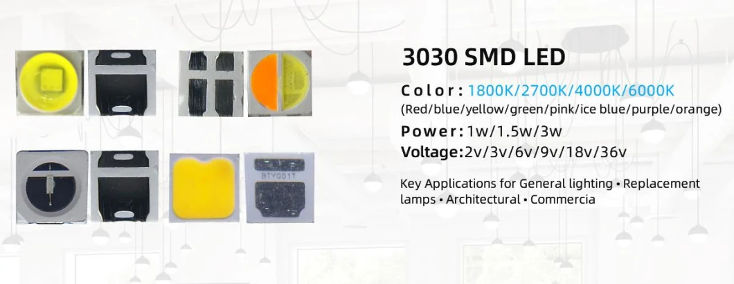 Custom LED 3030 DOS Colors 1W 3V Temperature Warm / Natural / Pure / Cool / Cold White Double Colours Diode Dual Color LED