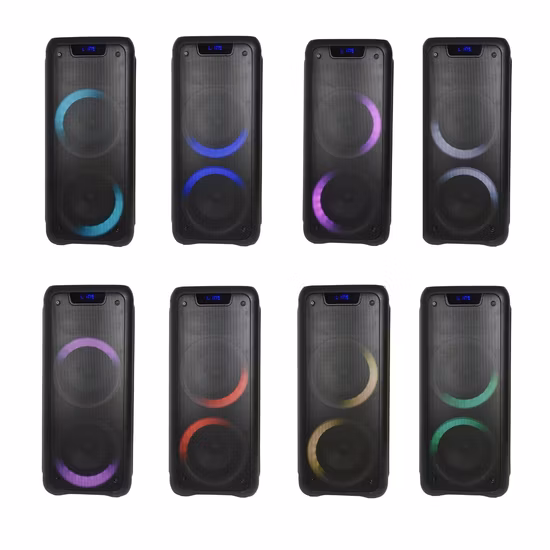 Оптовый динамик 4-дюймовый перезаряжаемый беспроводной портативный Bluetooth-аудиодинамик со светодиодной подсветкой
