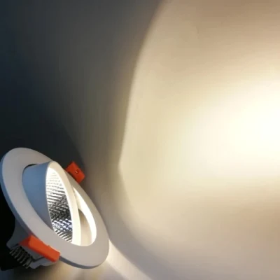 Регулируемый современный белый круглый пластиковый светильник Alunimun Light 3000K 8W 15W 490lm 110lm Светодиодный встраиваемый светильник