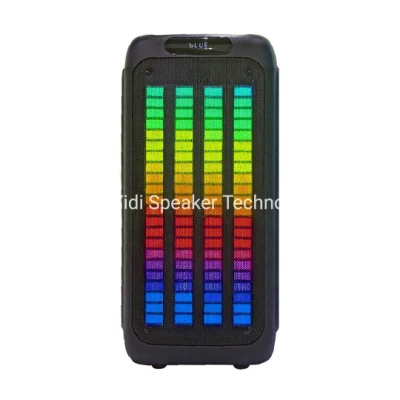 Популярный двойной 8-дюймовый светодиодный светильник Bluetooth-динамик Радужный цвет Liquid Motion DJ Party Динамик Беспроводной динамик для караоке OEM Sound Box Динамик