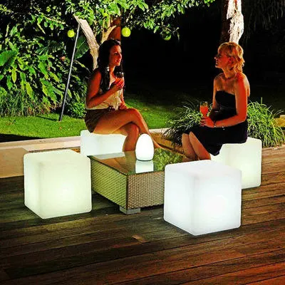 Куб с дистанционным управлением, зарядка, квадратный стул, лампа из полиэтилена, модная креативная мебель для дома, бар, светодиодный светящийся квадратный табурет