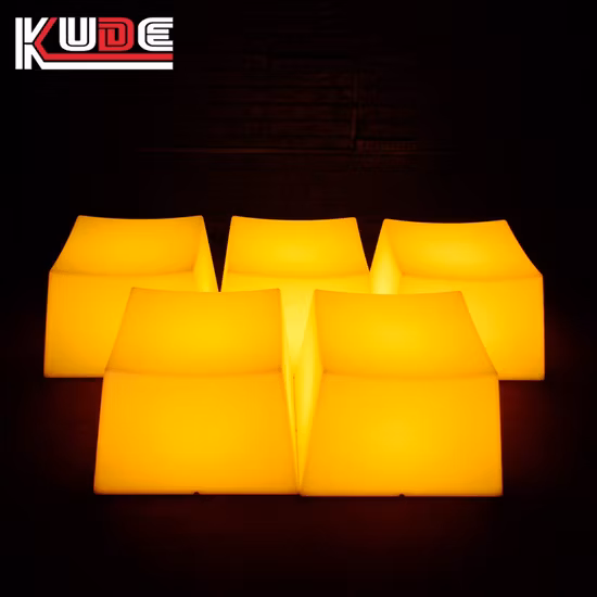 Куб с дистанционным управлением, зарядка, квадратный стул, лампа из полиэтилена, модная креативная мебель для дома, бар, светодиодный светящийся квадратный табурет